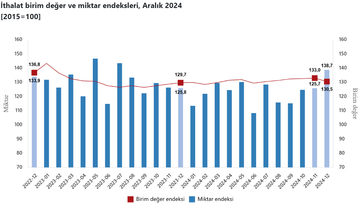 TÜİK Dış Ticaret Endeksleri Raporu - Aralık 2024